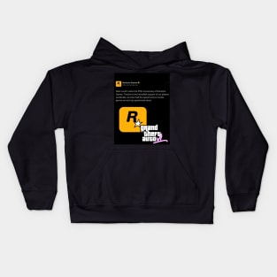 Grand Theft Auto GTA 6 official announcement tweet Kids Hoodie